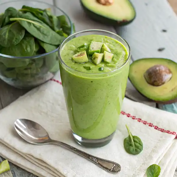 This is an image of spinach and avocado smoothie